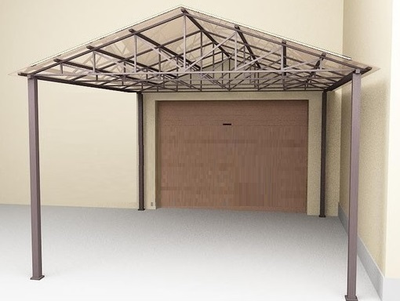 НАВЕС ДВУХСКАТНЫЙ МЕТАЛЛИЧЕСКИЙ