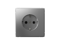 Systeme Electric ArtGallery Сталь Розетка с заземлением, 16А, механизм GAL000943