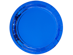 Тарелка фольг синяя 17см 6шт