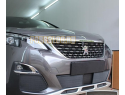 Защита радиатора Peugeot 3008 2016- black боковые