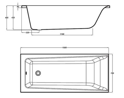 Акриловая ванна Cersanit Lorena 160х70