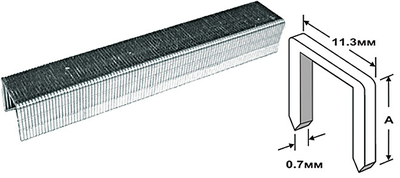 Скоба 6мм закаленная для мебельного степлера, 1000 шт