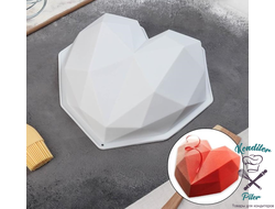 Форма для муссовых десертов и выпечки Доляна «Геометрия любви», 21,5×20 см, цвет белый