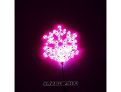 Гирлянда светодиодная "Снежинка розовая" 40 см. AB-65# 1шт