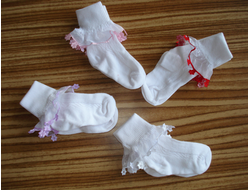 Носочки с украшением тонкие, арт.0011, р-р: 0-6 мес.