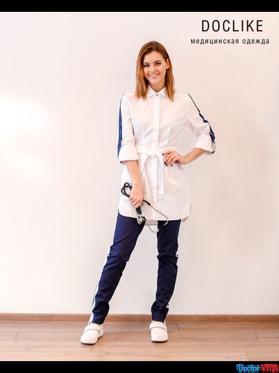БЛУЗА DOCLIKE DL492/1 белая с лентой