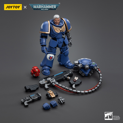 Сержант-хеллбластер Ультрамаринов (Warhammer 40k) - КОЛЛЕКЦИОННАЯ ФИГУРКА 1/18 Ultramarines Hellblasters Sergeant Ulaxes (JT5352) - JOYTOY