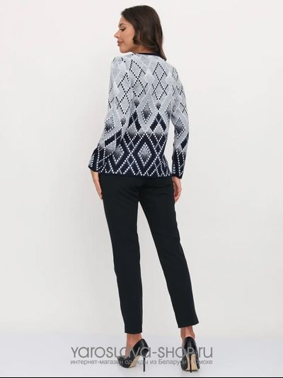 Жакет полуприлегающего силуэта в серо-синем цвете (модификация 1)