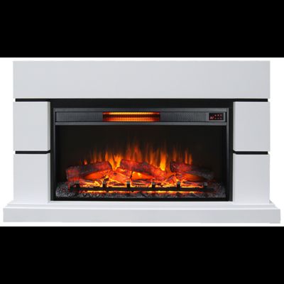 Линейный электрокамин Норд белый с очагом Foton 42 LED FX QZ