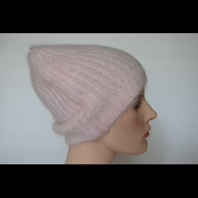 Шапка вязаная розовая из мохера Vizio Италия 6946 CYO