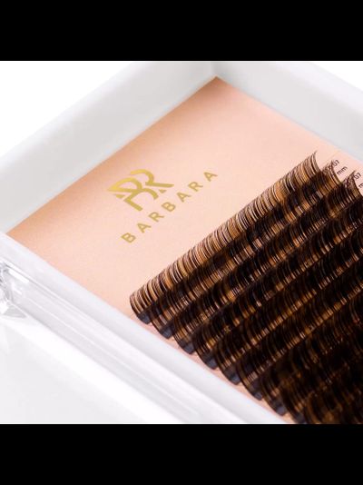 Ресницы коричневые BARBARA «ТЁМНЫЙ ШОКОЛАД» - MIX (16 линий)