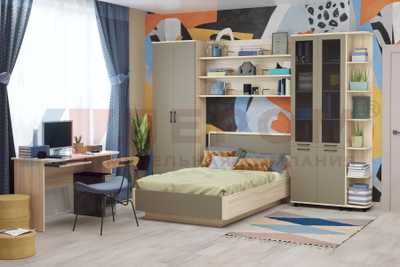 Композиция детской ГРЕЙС корпус Ясень Асахи/фасад Латте Матовый