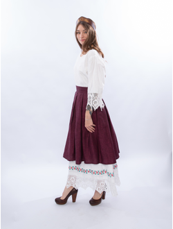 Юбка с Бантовыми складками Льняная