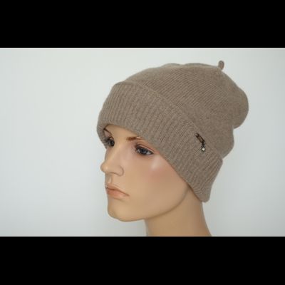 Женская шапка из кашемира с отворотом Vizio Италия 9000 CRY ореховая