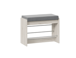 Тумба для обуви Тайм тип 1 Дуб крафт белый/Велюр серый