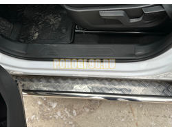 Пороги с накладным листом Папа Тюнинг d53 для HAVAL F7 2024-