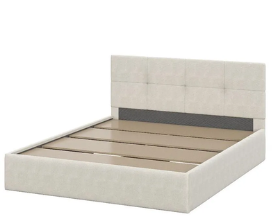 Кровать двойная №4 (1600*900*2000) Бежевый велюр (с основанием)