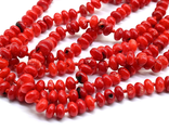 Бусы длинные из коралла красного рондель 6*3мм, 120см