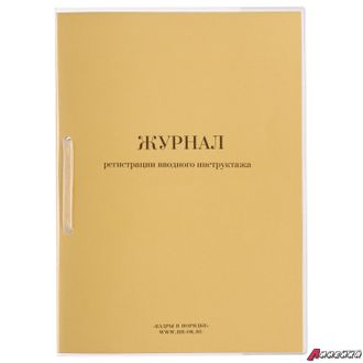 Журнал регистрации вводного инструктажа, 32 л., сшивка, пломба, обложка ПВХ. 130204