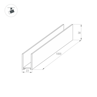 Трек MAG-TRACK-2538-1000 (BK)