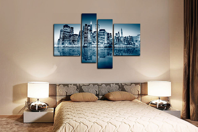 Модульная картина "Зеркальный город"