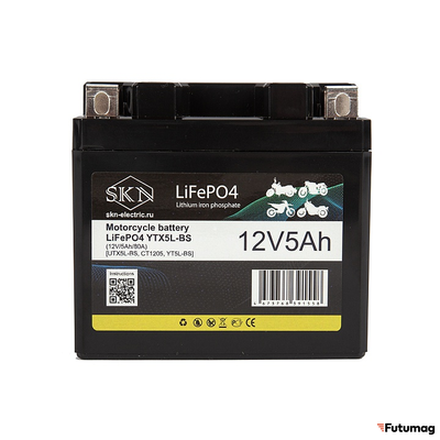 Аккумулятор для мототехники SKN LiFePO4 YTX5L-BS (12V/5Ah/80A)