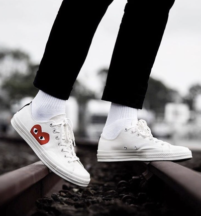 Converse x cdg white low sale
