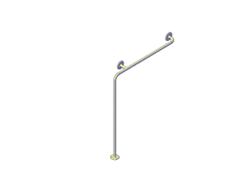 Поручень для туалета и ванной 850x750x90 мм правый