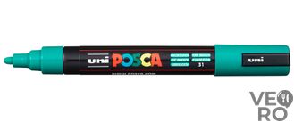 Акриловый Маркер Uni POSCA PC-5M 1,8-2,5мм, овальный наконечник, изумрудно-зеленый