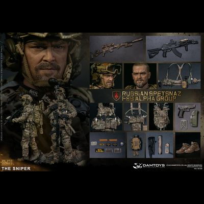 Снайпер спецназа "Альфа"  - Коллекционная ФИГУРКА 1/6 scale RUSSIAN SPETSNAZ FSB ALPHA GROUP SNIPER (78100) - DAMTOYS