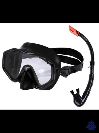 Маска для дайвинга с трубкой LightSwim набор LSM21/SN11 All Black