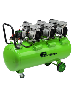 Компрессор безмаслянный малошумный МБ 2250/100, 2250 Вт, 100л, 400 л/мин Сибртех