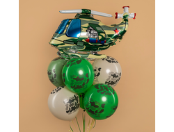 Фонтан из шаров "Военный вертолет"