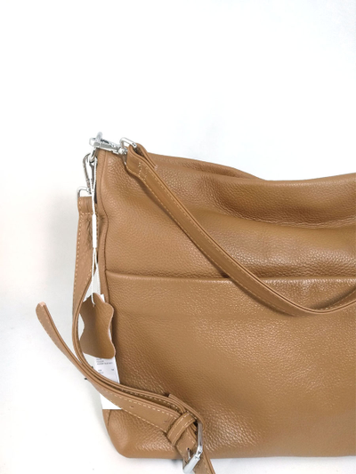 (АРТИКУЛ: 10121/1/5) СУМКА ЖЕНСКАЯ, СРЕДНЕГО РАЗМЕРА, НАТУРАЛЬНАЯ КОЖА, ЦВЕТ "ГОРЧИЦА", С НАРУЖНЫМ КАРМАНОМ, С ПЛЕЧЕВЫМ РЕМНЕМ