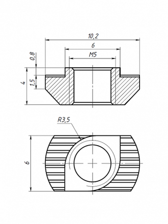 Т-гайка M5 (паз 6 мм)