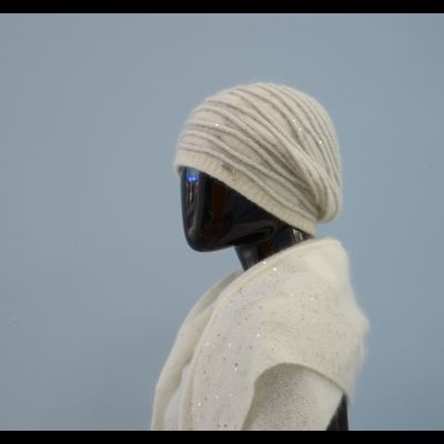 Женский берет со стеклярусом Vizio Италия 6938 белый