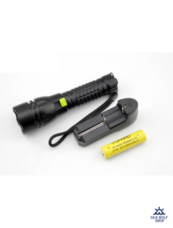 Фонарик для дайвинга Yupard-D44, Q5-260Lm, скольз.выкл /белый