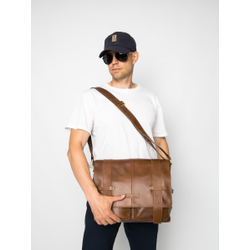 Кожаная мужская сумка Madruzzo Premium brown (арт. 
5068-63)