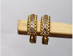 Швензы форма № 3  покрытие  Люкс  1 пара с камнями цвет золото