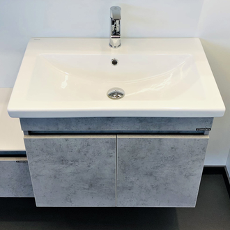 Тумба-умывальник "Осло-70ПД" бетон светлый с раковиной  COMO 70