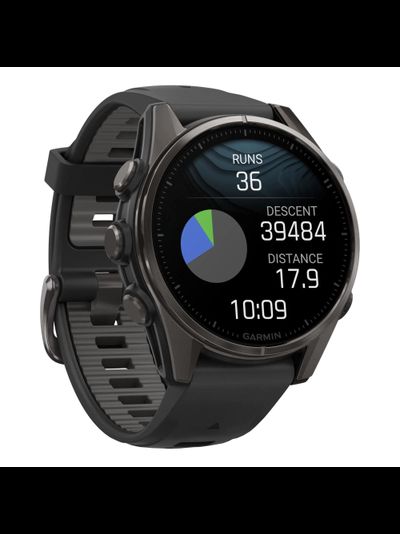 Часы Garmin Fenix 8 - 43mm AMOLED Sapphire Carbon Gray DLC Titanium Black / Pebble Gray