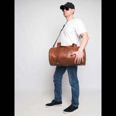Кожаная дорожная сумка Faenza Premium cognac (арт. 
4033-03)