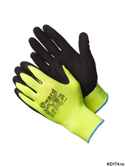Перчатки ярко-зеленые со вспененным латексным покрытием Soft