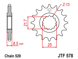 Звезда ведущая JT JTF578.15 (JTF578-15) (F578-15)