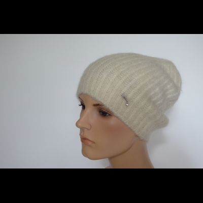 Шапка мохеровая вязаная белая Vizio Италия 9020 CYO