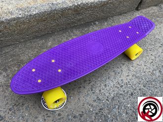 Мини-Круизер Fish Board 22" Фиолетовый на желтых колесах