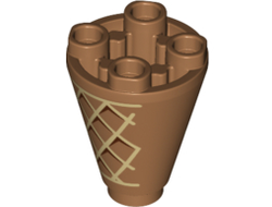 Cone 2 x 2 x 2 Inverted with Waffle Pattern, Medium Nougat (49309pb001 / 6261728)
