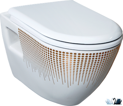 Чаша унитаза Creavit Single Point Gold TP325-00CB00E-NA00, подвесная, с функцией биде, с золотым рисунком золото круги