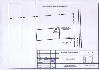 Проект на подключение Воронежского конструкторского бюро "Антенно-фидерных устройств" (ВКБ АФУ (ОАО)