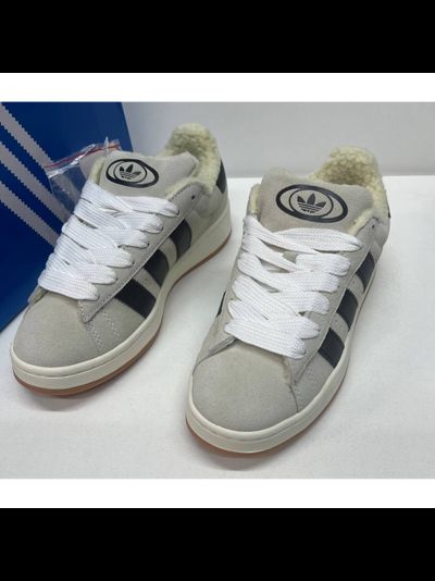 Adidas Campus 00s Crystal White Core Black с мехом